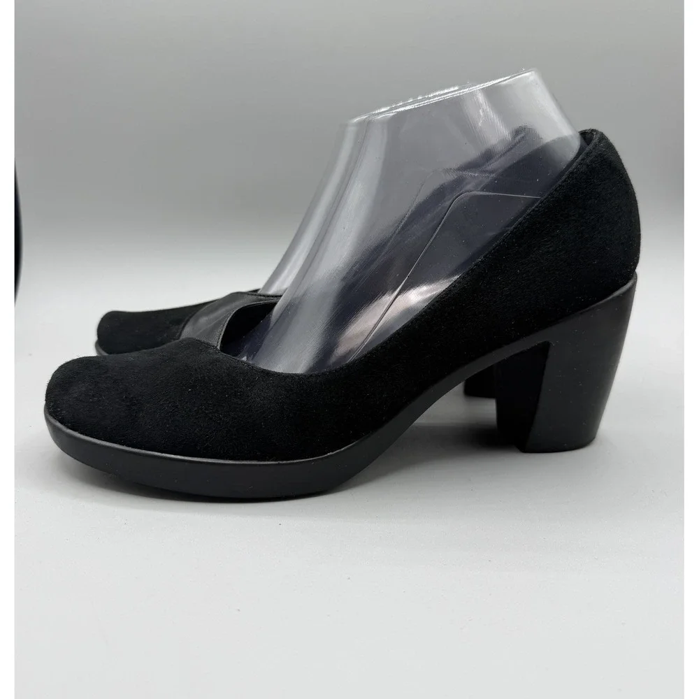 Dansko Tuttie Black Leather Suede Slip-On Comfort Pump Shoes Size 40/US 9.5 - 10
